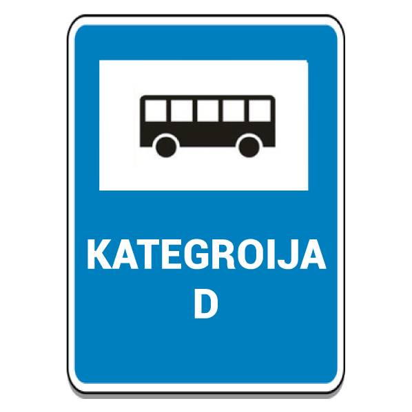 Saobraćajni znak za autobuse sa tekstom kategorija D